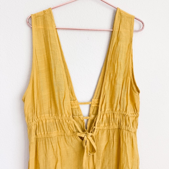 Cupshe Yellow Tie Front Cover Up Dress Open Back Size L - Picture 4 of 8